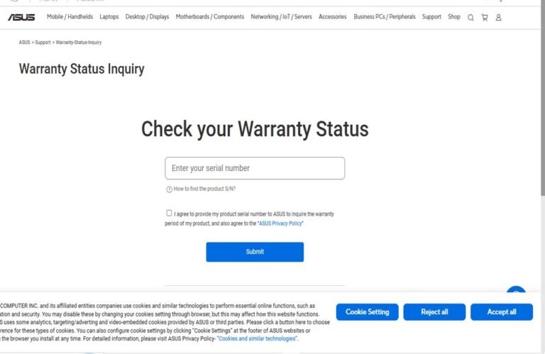Asus Warranty Check Online